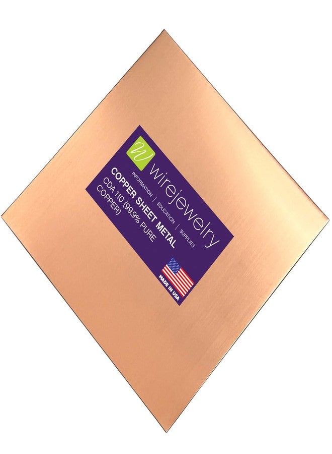 WireJewelry 24 Gauge 0.020 Dead Soft Copper Sheet Metal - 6x6 Inch - Image 1